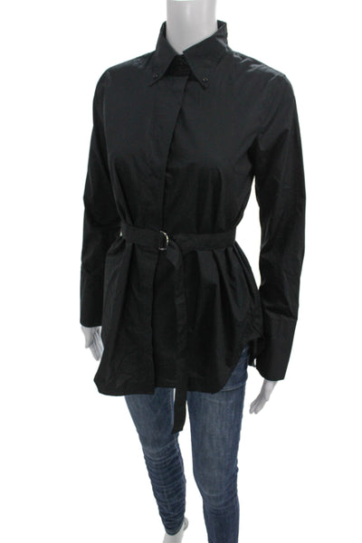 Banana Republic Women Raincoat Windbreaker Black Polyester Size XS