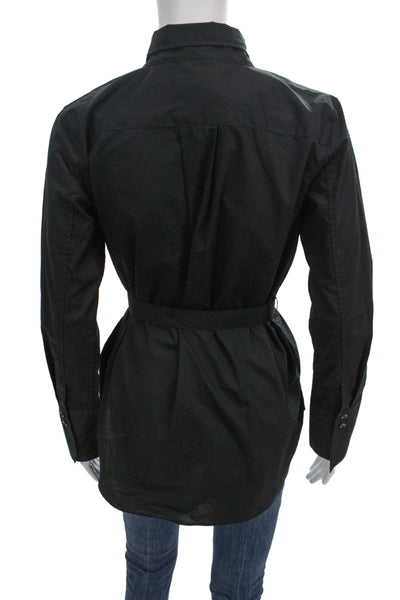 Banana Republic Women Raincoat Windbreaker Black Polyester Size XS