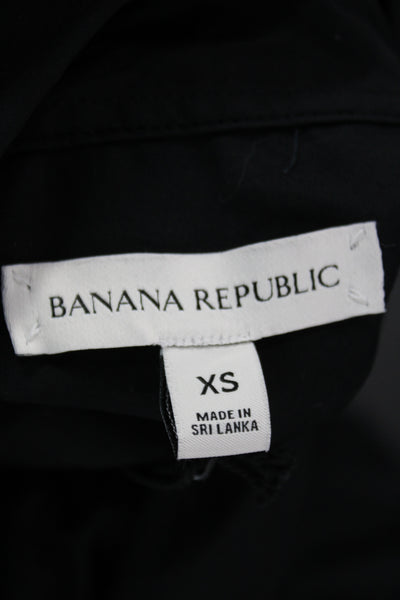 Banana Republic Women Raincoat Windbreaker Black Polyester Size XS