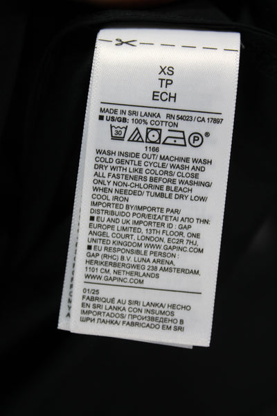 Banana Republic Women Raincoat Windbreaker Black Polyester Size XS