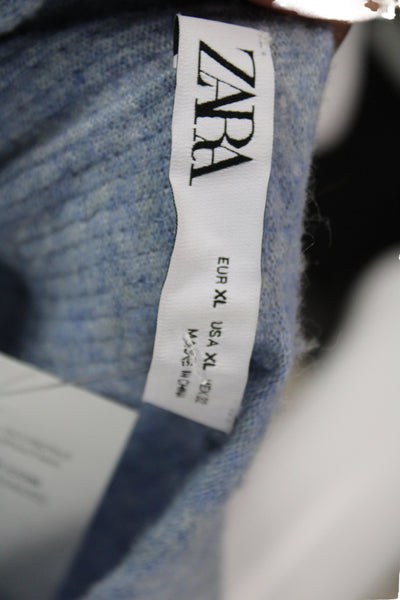 Zara Womens Basic Light Blue T-Shirt Short Sleeve Crew Neck Size XL