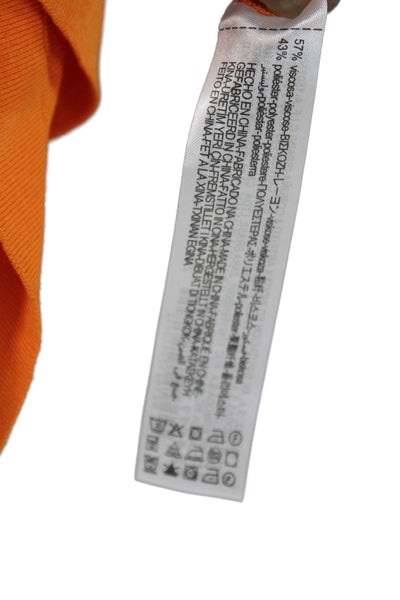 Zara Women Basic Sleeveless Crew Neck Orange T-Shirt Size XL
