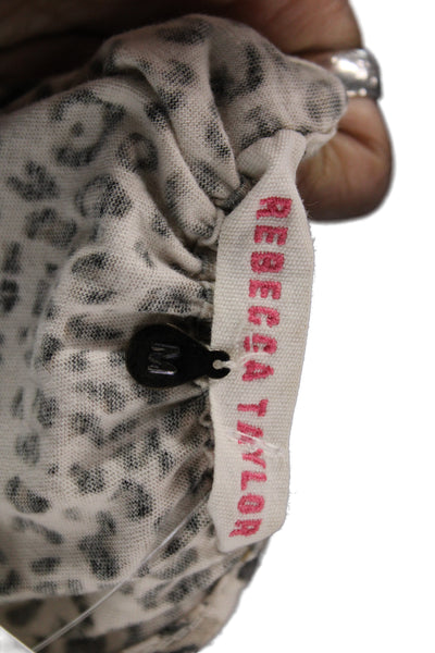 Rebecca Taylor Women Beige Animal Print Slip Dress Size M