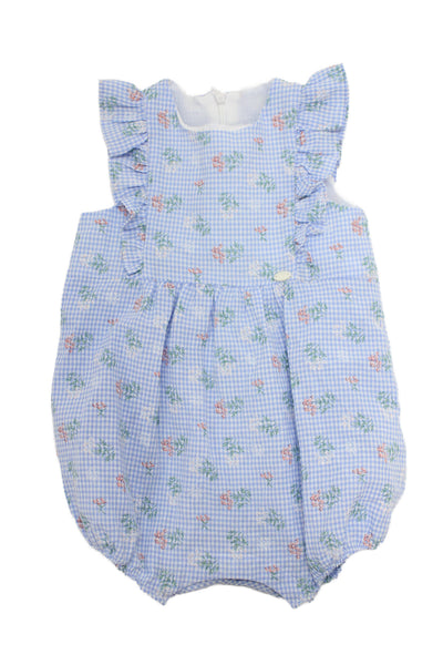 Tartine et Chocolat Girls Floral Print Sleeveless Mini Dress Blue Size 18M
