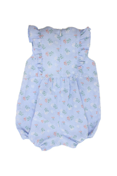 Tartine et Chocolat Girls Floral Print Sleeveless Mini Dress Blue Size 18M