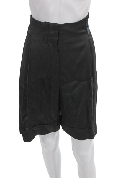Zara Mens Bermuda Shorts Black 100% Viscose Drawstring Solid Size XL