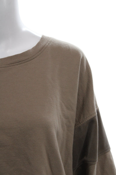 Splendid Women Pullover Sweatshirt Brown Crew Neck Long Sleeve Size L