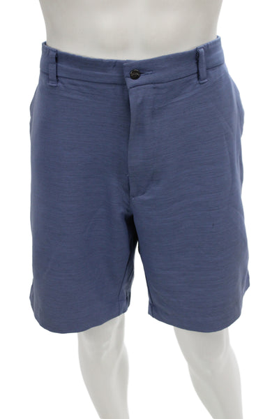 Callaway Mens Blue Chino Shorts Button Closure Size 40