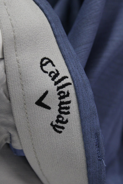 Callaway Mens Blue Chino Shorts Button Closure Size 40