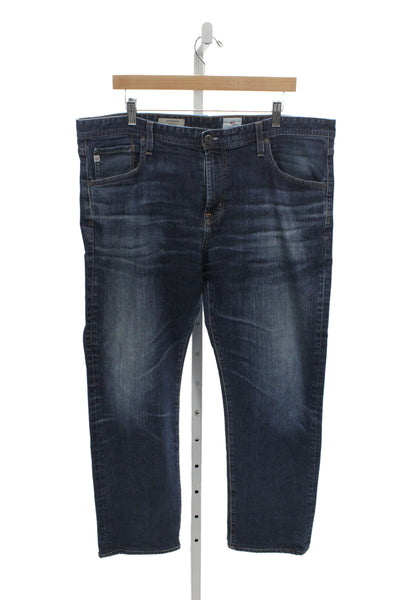AG Adriano Goldschmied Mens Straight Jeans Dark Blue Button Big & Tall Size 38