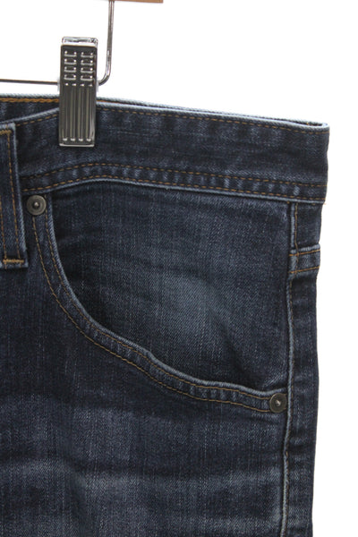 AG Adriano Goldschmied Mens Straight Jeans Dark Blue Button Big & Tall Size 38