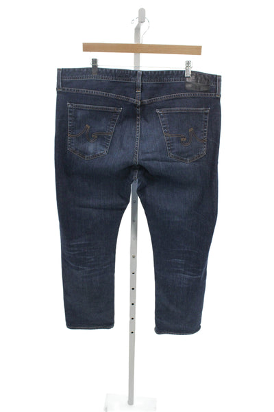 AG Adriano Goldschmied Mens Straight Jeans Dark Blue Button Big & Tall Size 38