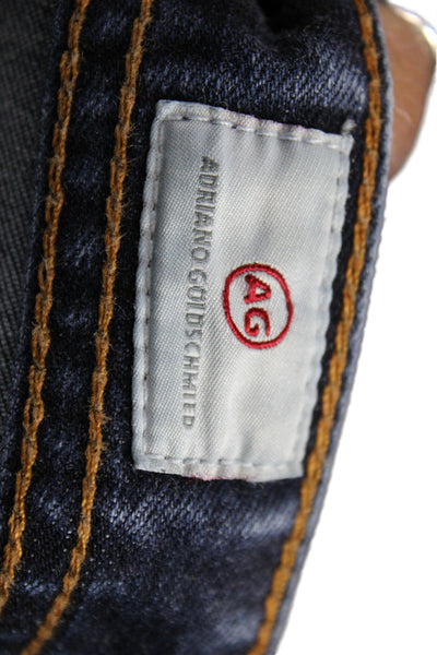 AG Adriano Goldschmied Mens Straight Jeans Dark Blue Button Big & Tall Size 38