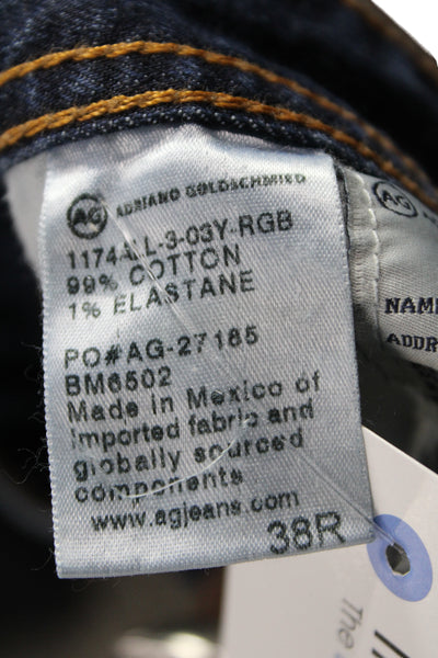 AG Adriano Goldschmied Mens Straight Jeans Dark Blue Button Big & Tall Size 38