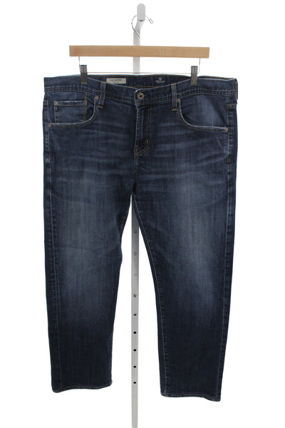 AG Adriano Goldschmied Mens Straight Jeans Dark Blue Inseam 34 Size 38