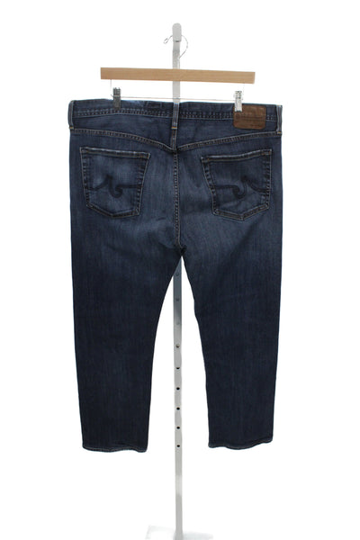 AG Adriano Goldschmied Mens Straight Jeans Dark Blue Inseam 34 Size 38