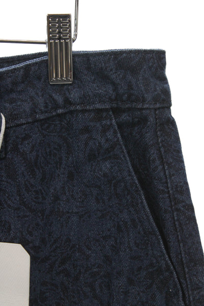 Bolongaro Trevor Womens Dark Blue Floral High Rise Cotton Pants Size 30