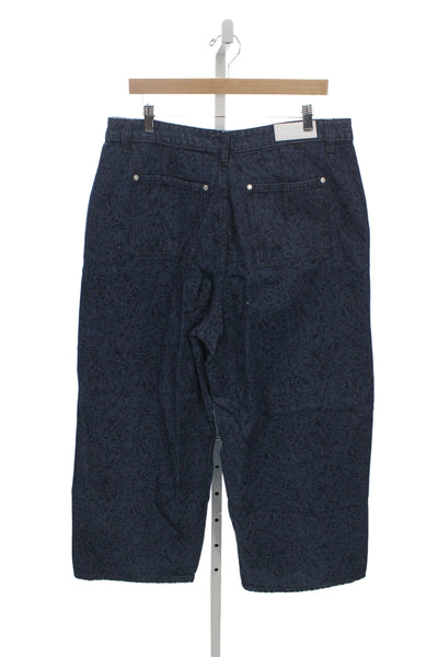 Bolongaro Trevor Womens Dark Blue Floral High Rise Cotton Pants Size 30