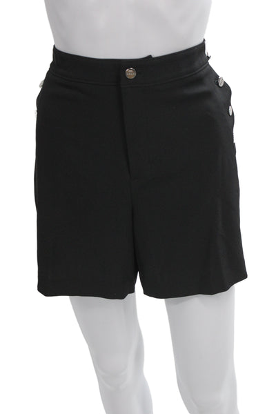 DKNY Unisex Black Shorts Polyester Spandex Button Closure Size 10