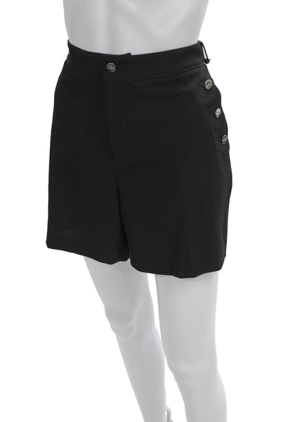 DKNY Unisex Black Shorts Polyester Spandex Button Closure Size 10