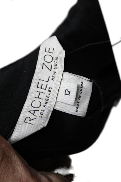 Rachel Zoe Women Black Bodycon Maxi Dress Mock Neck Long Sleeve Size 12