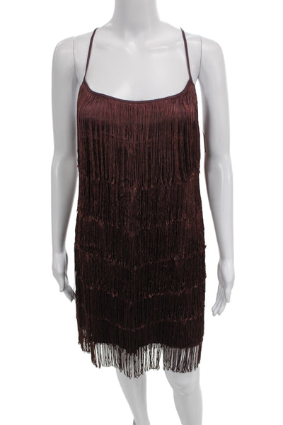 French Connection Womens Shift Dress Sleeveless Brown Above Knee Size 12