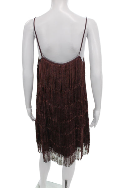 French Connection Womens Shift Dress Sleeveless Brown Above Knee Size 12