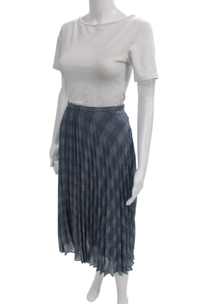 Lauren Ralph Lauren Womens Blue Plaid Pleated Skirt 100% Polyester Size 12