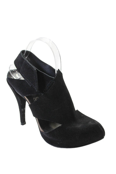 Pedro Garcia Womens Suede Ankle Strap High Heel Sandals Shoes Black Size 9.5