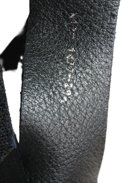 Pedro Garcia Womens Suede Ankle Strap High Heel Sandals Shoes Black Size 9.5