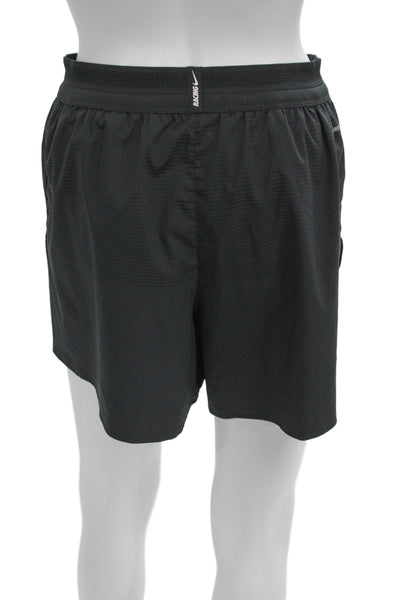 Nike Mens Solid Black Polyester Sports Shorts Size L
