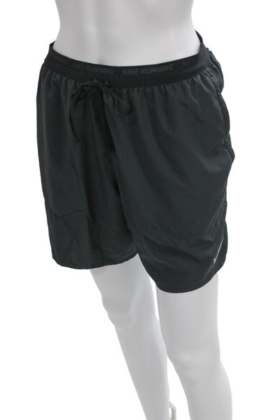 Nike Mens Sweat Shorts Black Drawstring Polyester Sports Size L