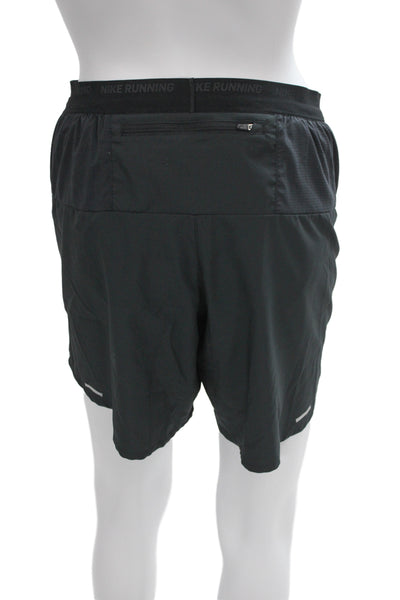 Nike Mens Sweat Shorts Black Drawstring Polyester Sports Size L