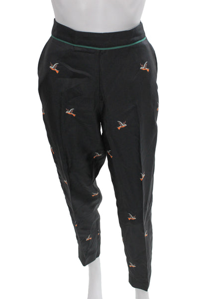 Victoria Victoria Beckham Womens Ankle Dress Pants Black 100% Silk Size 4