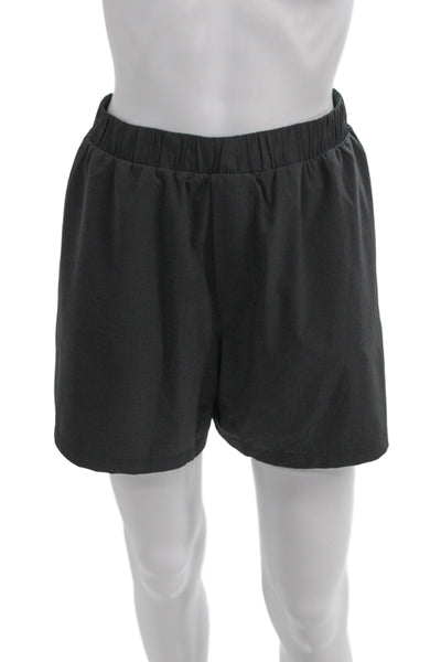 Lululemon Men Black Checked Polyester Sweat Shorts Size L