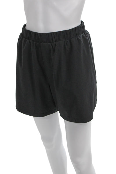 Lululemon Men Black Checked Polyester Sweat Shorts Size L