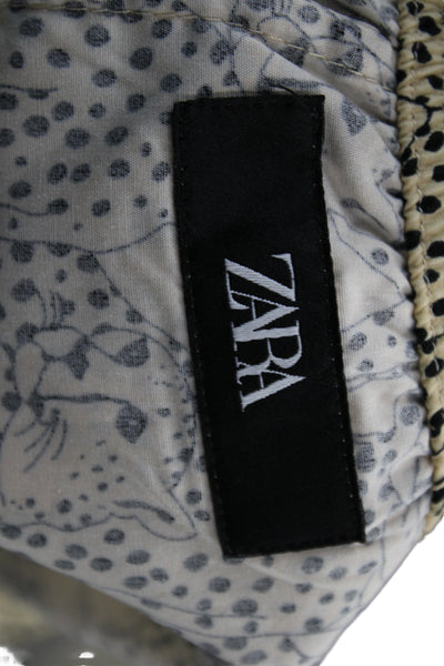 Zara Mens Boxer Shorts Beige Animal Print 100% Cotton Size L