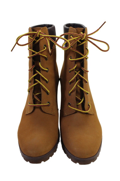 Timberland Womens Block Heel Lace Up Padded Collar Allington Boots Brown Size 8