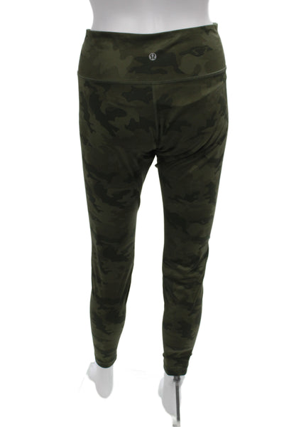 Lululemon Womens Ankle Jeggings Green Camo Polyester Size 10