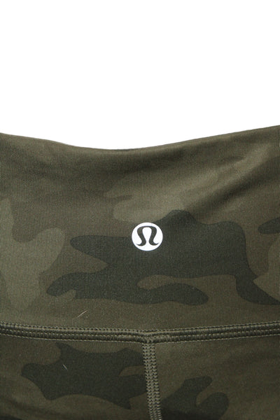 Lululemon Womens Ankle Jeggings Green Camo Polyester Size 10