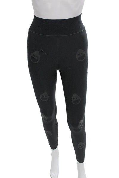 Ultracor Womens Ankle Leggings Black Nylon Graphic Print Funny Size M
