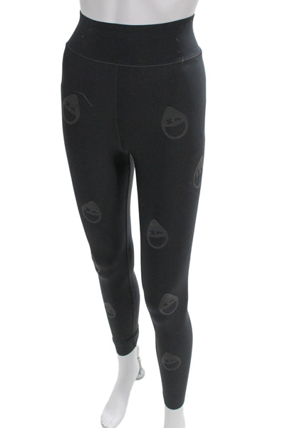 Ultracor Womens Ankle Leggings Black Nylon Graphic Print Funny Size M