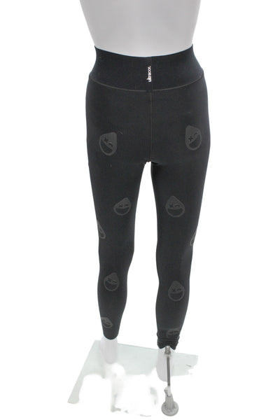 Ultracor Womens Ankle Leggings Black Nylon Graphic Print Funny Size M