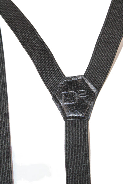 Dsquared2 Mens Leather Contrast Suspenders Black Size One Size