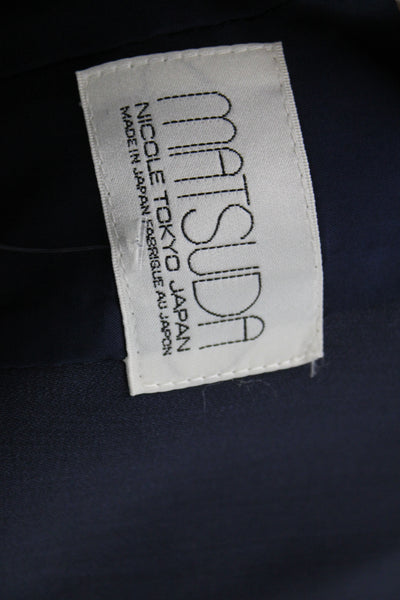 Matsuda Mens Overcoat Dark Blue Button Polyester Long Sleeve 90s Size S