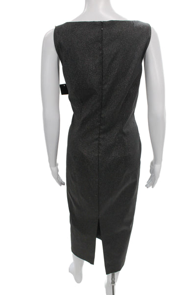 Dana Buchman Womens Sheath Dress Black V-Neck Sleeveless Mid-Calf Size 10