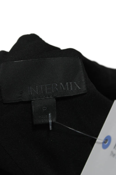 Intermix Womens Black Classic Round Neck Long Sleeve Blouse Size PP