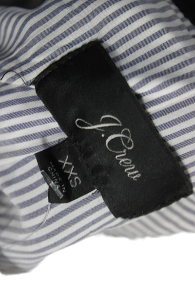 J Crew Women Bomber Jacket Black High Neck Drawstring Viscose Blend Size 2XS