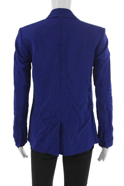 A.L.C. Womens Collared Buttoned Long Sleeve Blazer Blue Size 0