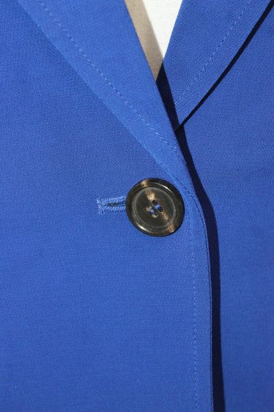 A.L.C. Womens Collared Buttoned Long Sleeve Blazer Blue Size 0